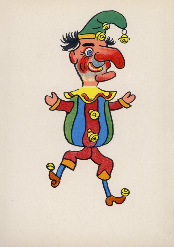 Jeden z szalonych ludzi Waltera Triera (kolorowa litografia) autorstwa Walter Trier