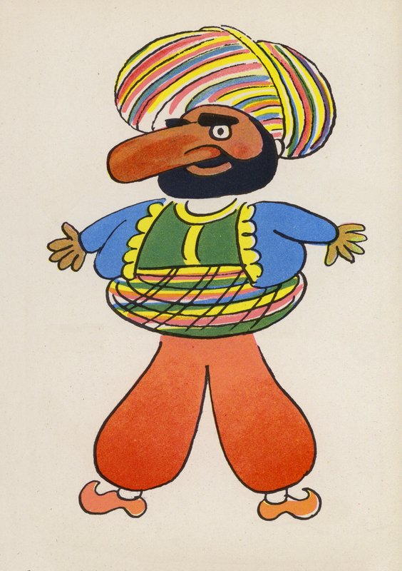 Jeden z szalonych ludzi Waltera Triera (kolorowa litografia) autorstwa Walter Trier