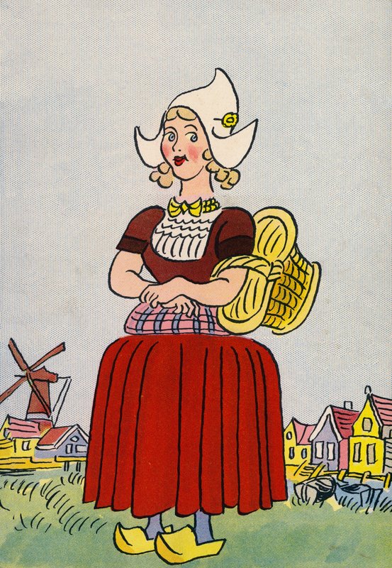 Szalone kostiumy Waltera Triera: Holandia (kolorowa litografia) autorstwa Walter Trier