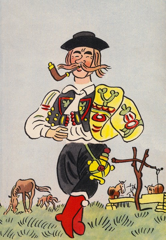 Szalone kostiumy Waltera Triera: Węgry (kolorowa litografia) autorstwa Walter Trier
