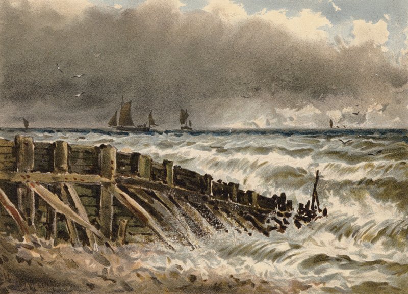 Stara pachwina w Hastings (kolorowa litografia) autorstwa Walter William May