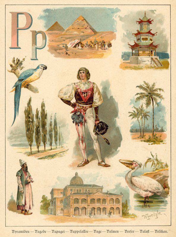 Litera P (chromolitho) autorstwa Walter Zweigle