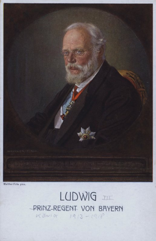 Ludwik III, ostatni król Bawarii, kiedy książę regent (kolor lito) autorstwa Walther Firle