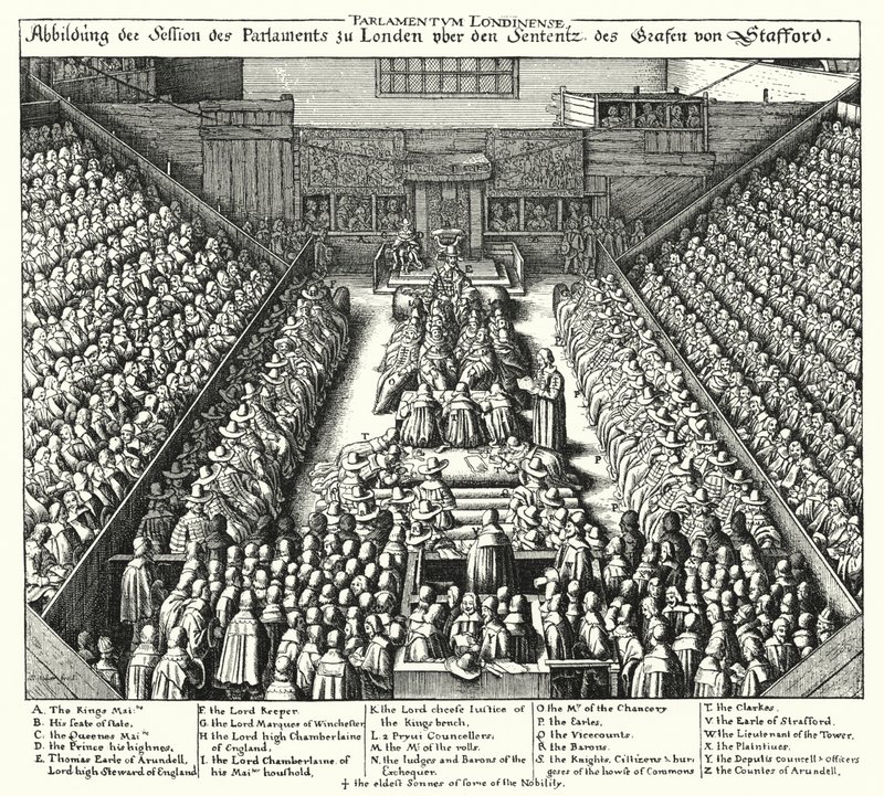 Proces Thomasa Wentwortha autorstwa Wenceslaus (after) Hollar