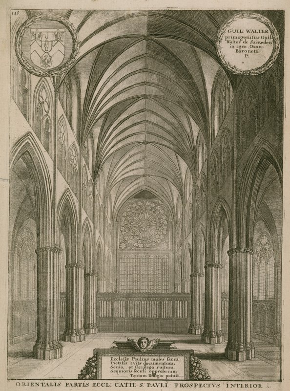 Wnętrze katedry św. Pawła, Londyn autorstwa Wenceslaus Hollar