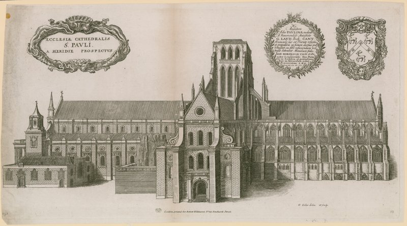 Katedra św. Pawła w Londynie autorstwa Wenceslaus Hollar