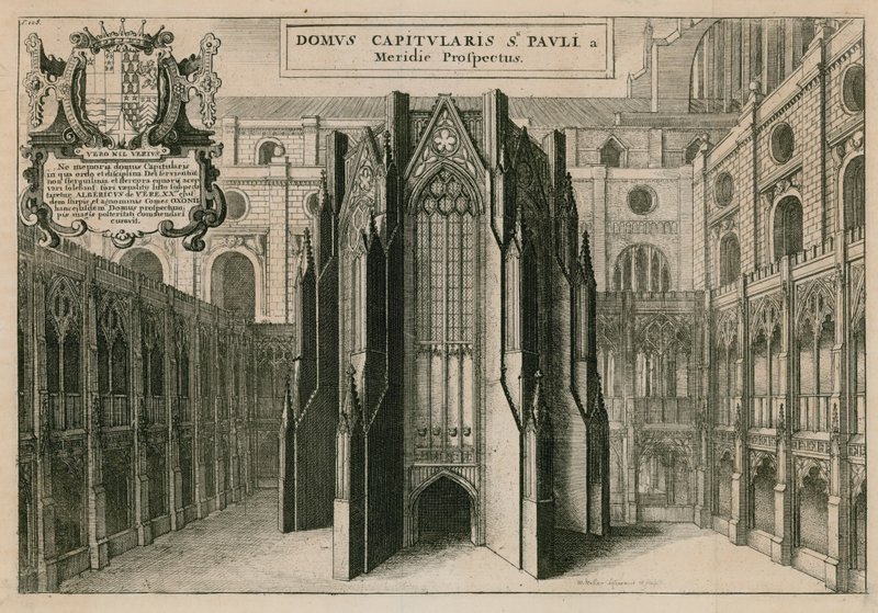 Katedra św. Pawła w Londynie autorstwa Wenceslaus Hollar