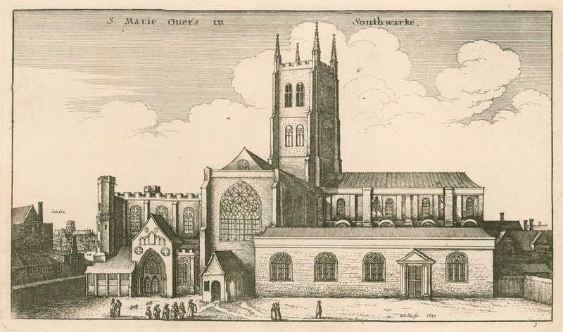 Kościół św. Zbawiciela, Southwark, Londyn autorstwa Wenceslaus Hollar