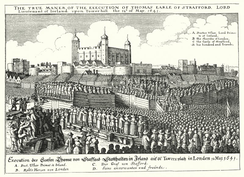 Egzekucja Thomasa Wentwortha, 1. hrabiego Strafford, 1641 autorstwa Wenceslaus Hollar
