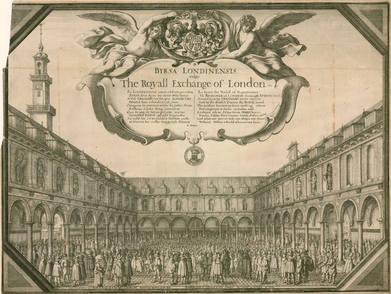 Giełda Królewska, Londyn autorstwa Wenceslaus Hollar