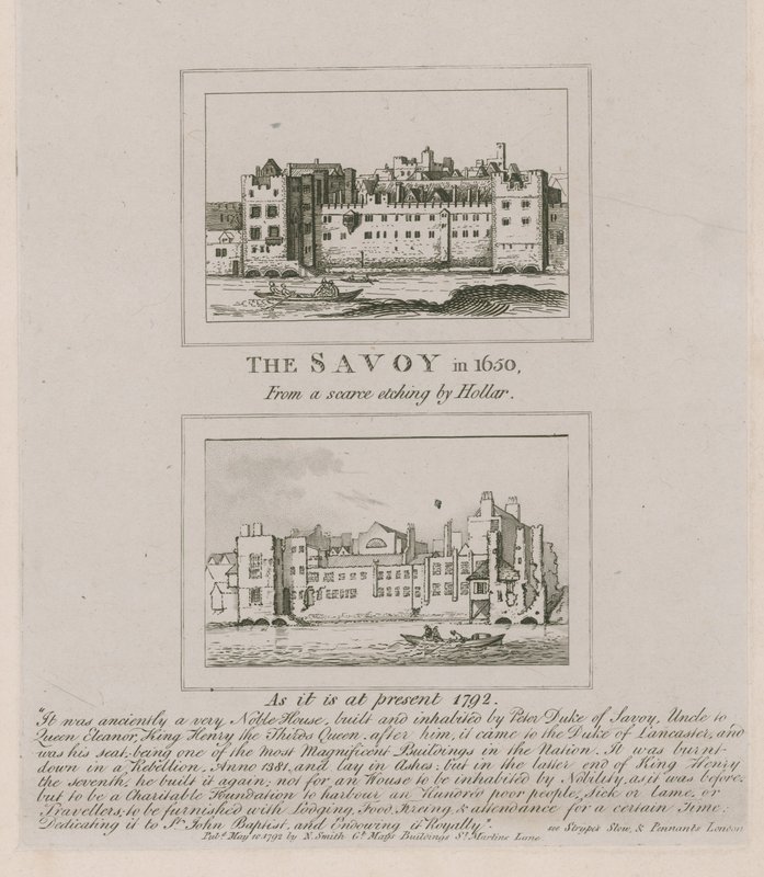 Savoy w 1650 i jak jest obecnie w 1792 autorstwa Wenceslaus Hollar