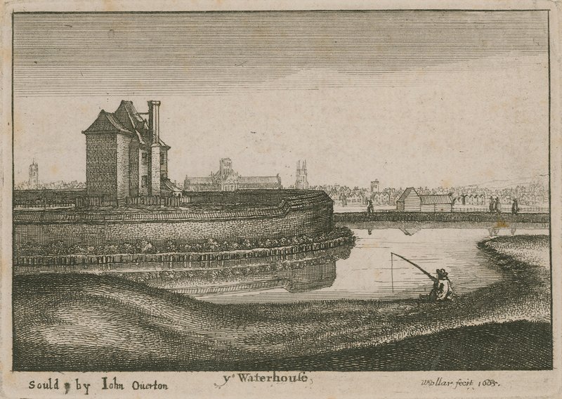 Dom na wodzie, Islington autorstwa Wenceslaus Hollar