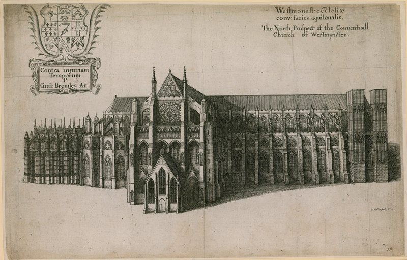 Północna perspektywa kościoła konwentualnego Westminster w Londynie autorstwa Wenceslaus Hollar