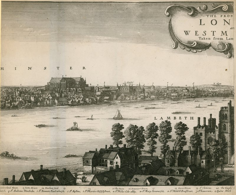Perspektywa Londynu i Westminsteru zaczerpnięta z Lambeth autorstwa Wenceslaus Hollar