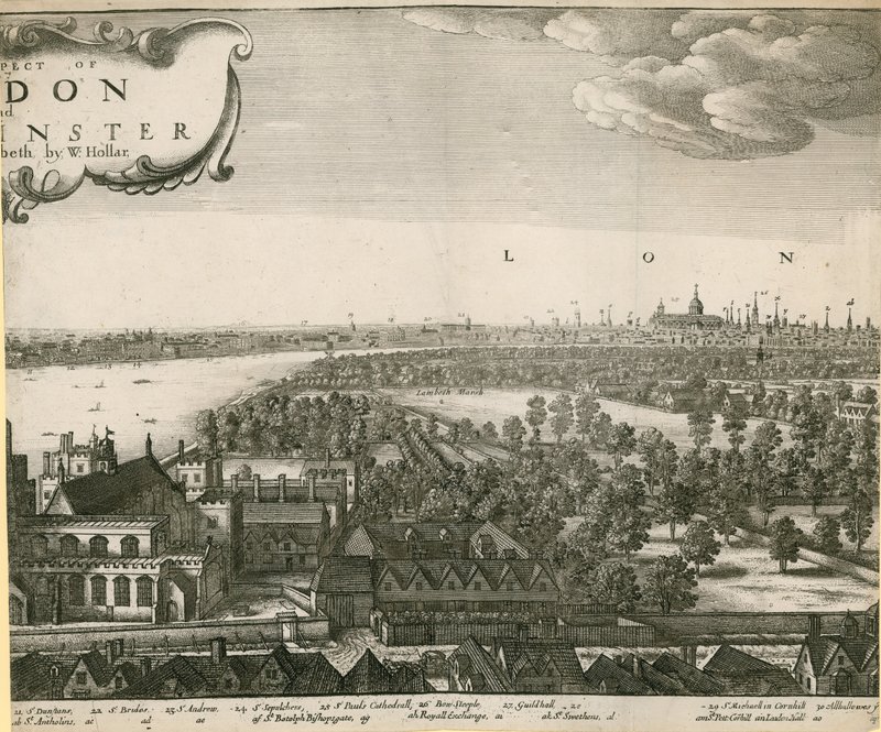 Perspektywa Londynu i Westminsteru zaczerpnięta z Lambeth autorstwa Wenceslaus Hollar