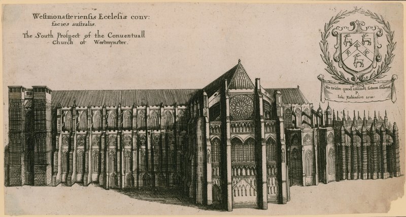 Południowa perspektywa kościoła konwentualnego Westminster, Londyn autorstwa Wenceslaus Hollar