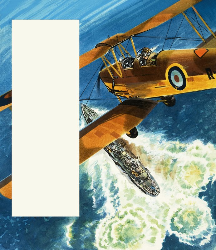Tiger Moth patrolujący brytyjskie wybrzeże podczas II wojny światowej autorstwa Wilf (20th century) Hardy
