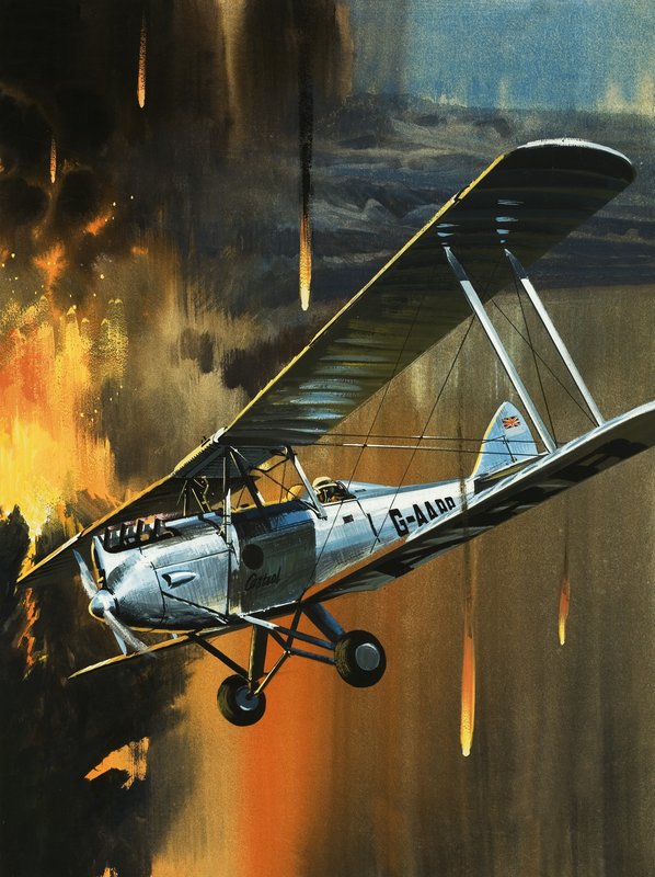 Słynne samoloty i ich piloci: De Havilland Gipsy Moth -- Jean Batten autorstwa Wilf (20th century) Hardy