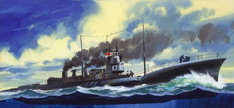 Suicide Subs (gwasz na papierze) autorstwa Wilf (20th century) Hardy