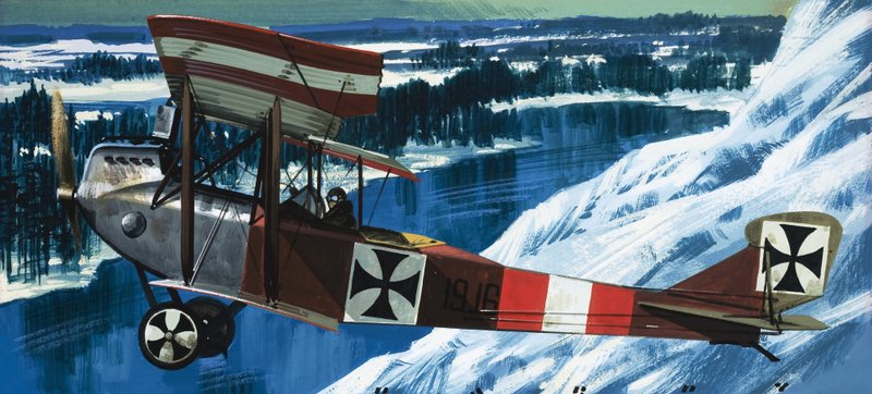 Lohner B1, którym Oberleutnant Taussig leciał z Przemyśla na pocztę autorstwa Wilf (20th century) Hardy