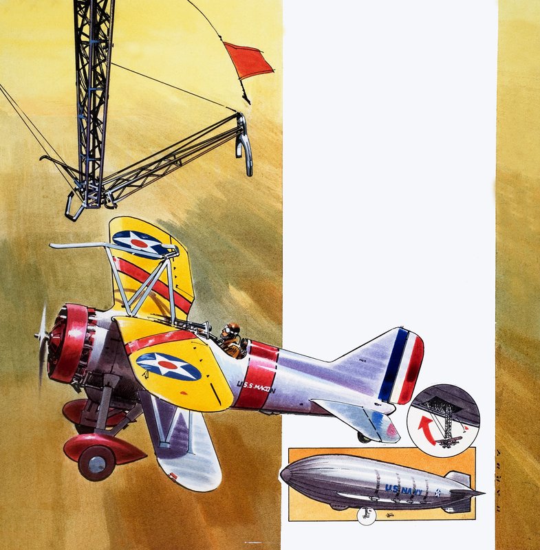 The Skyhook, z "Into the Blue" (gwasz na papierze) autorstwa Wilf (20th century) Hardy