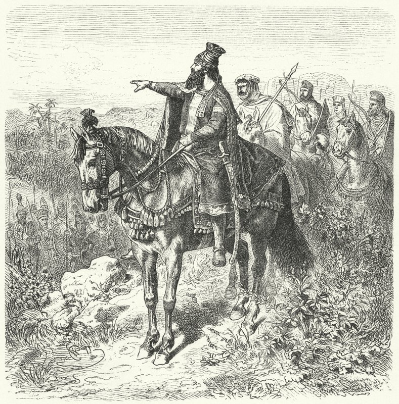 Cyrus Wielki, perski cesarz (rycina) autorstwa Wilhelm Camphausen