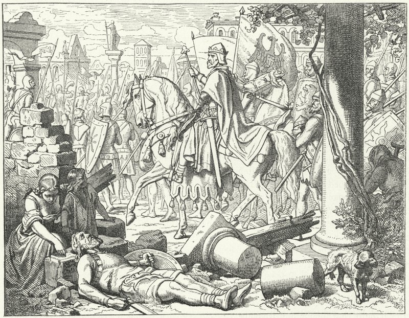 Frederick Barbarossa wjeżdża do Mediolanu autorstwa Wilhelm Camphausen