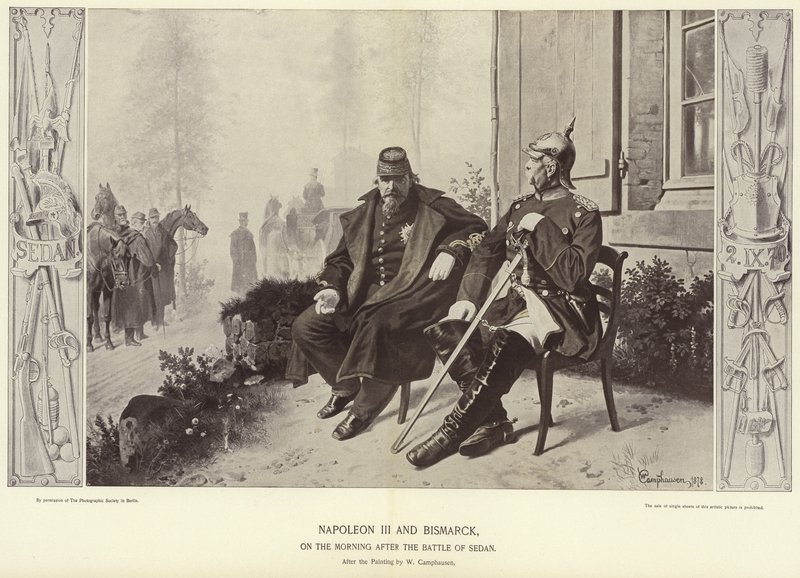 Napoleon III i Bismarck rano po bitwie pod Sedanem autorstwa Wilhelm Camphausen