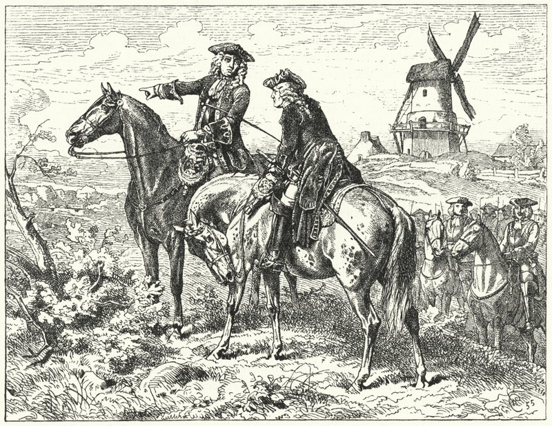 Książę Marlborough i książę Eugene Sabaudii w bitwie pod Malplaquet autorstwa Wilhelm Camphausen
