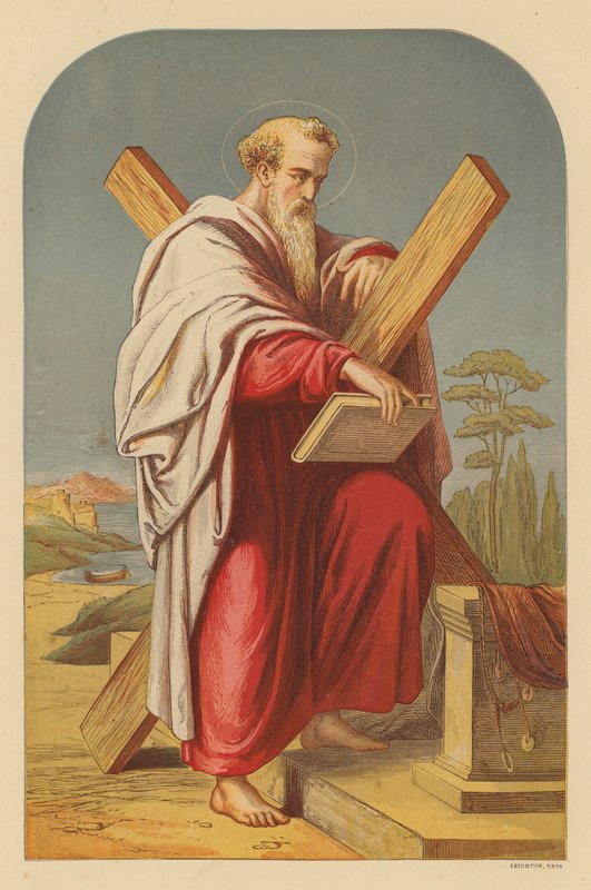 Święty Andrzej (kolorowa litografia) autorstwa Wilhelm Kandler