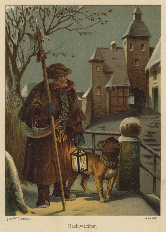 Nocny stróż (kolor lito) autorstwa Wilhelm Ludwig Heinrich Claudius