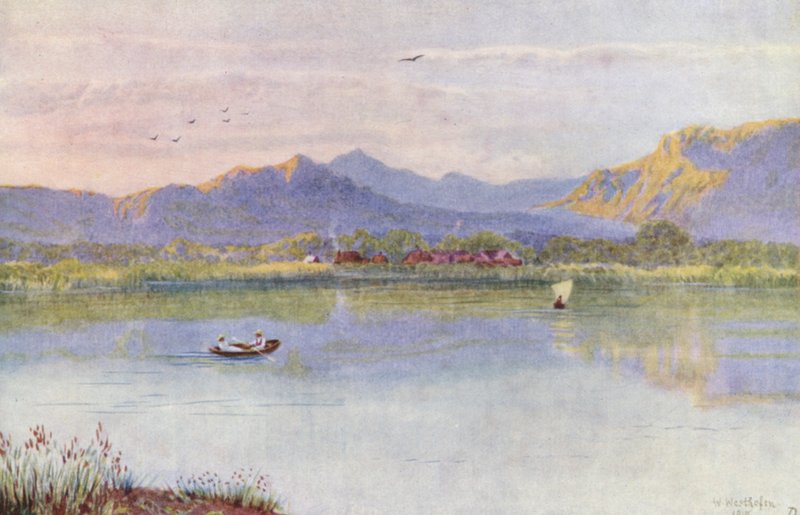 W Lakeside, patrząc w kierunku Constantia (kolorowa litografia) autorstwa Wilhelm Westhofen