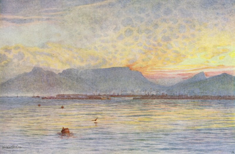 Kapsztad z Zatoki Stołowej (kolorowa litografia) autorstwa Wilhelm Westhofen