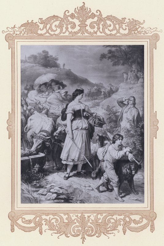 Dorothea i emigranci, Hermann i Dorothea (lito) autorstwa Wilhelm von (after) Kaulbach