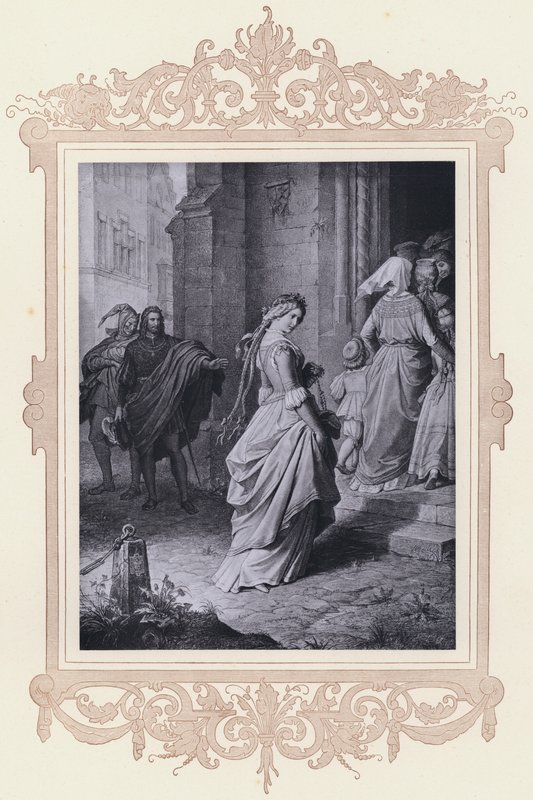 Gretchen, chodzenie do kościoła (lito) autorstwa Wilhelm von (after) Kaulbach
