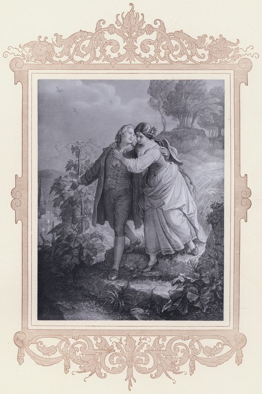 Hermann i Dorothea (lito) autorstwa Wilhelm von (after) Kaulbach