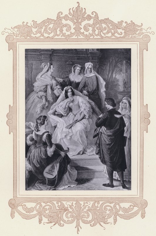 Leonora, Torquato Tasso (lito) autorstwa Wilhelm von (after) Kaulbach