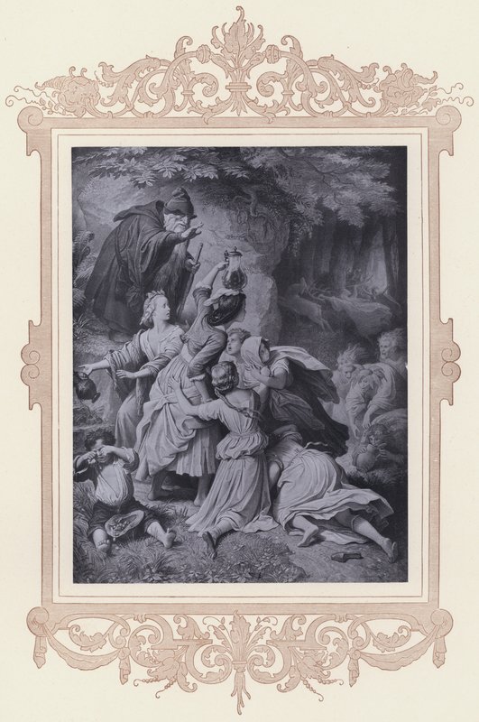 Dziewczyna w lesie, wierny Eckart (lito) autorstwa Wilhelm von (after) Kaulbach