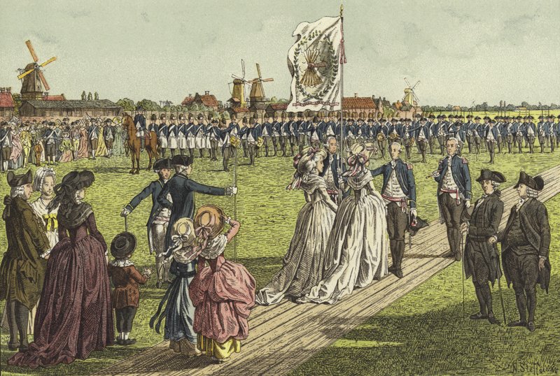 Uroczystość sztandaru, 1786 autorstwa Willem II Steelink