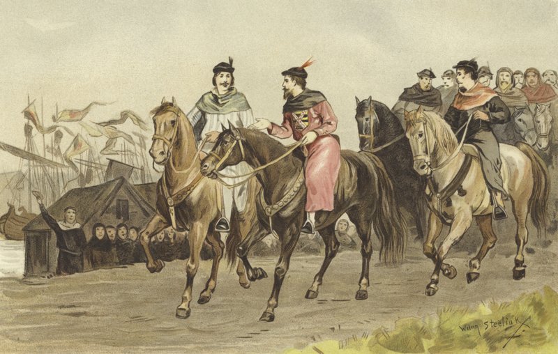 Floris V, hrabia Holandii i Gijsbrecht IV z Amstel, 26 lipca 1274 autorstwa Willem II Steelink
