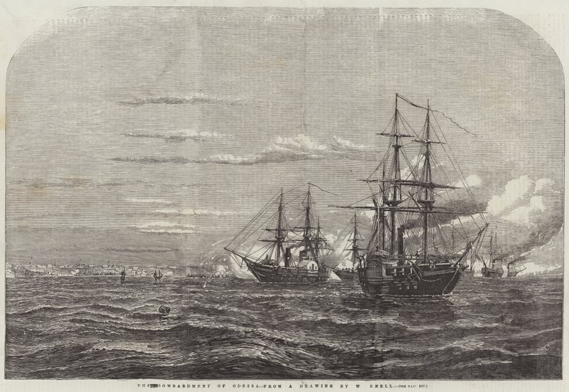 Bombardowanie Odessy autorstwa William Adolphus Knell