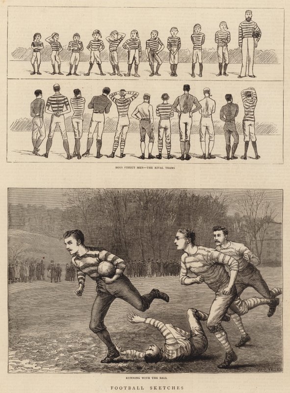 Szkice futbolowe autorstwa William Barnes Wollen