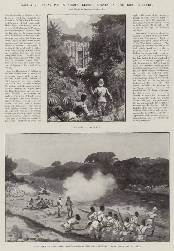 Operacje wojskowe w Sierra Leone, sceny w kraju Kissi autorstwa William Barnes Wollen