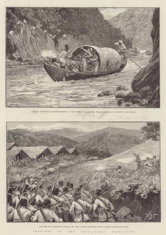 Szkice z wyprawy Chin-Lushai autorstwa William Barnes Wollen