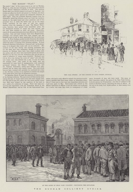 Strajk w Durham Colliery autorstwa William Barnes Wollen