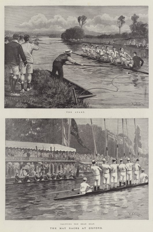 Majowe wyścigi w Oksfordzie autorstwa William Barnes Wollen