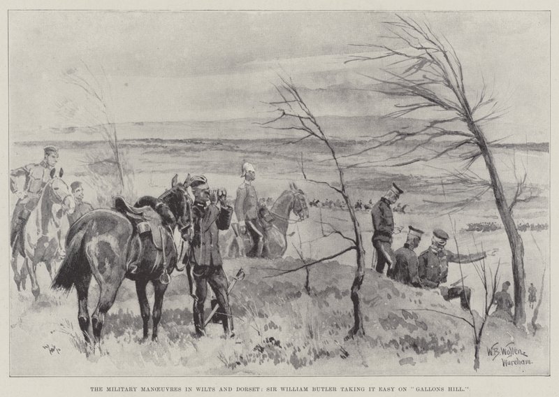Manewry wojskowe w Wilts i Dorset, Sir William Butler na wzgórzu Gallons Hill autorstwa William Barnes Wollen