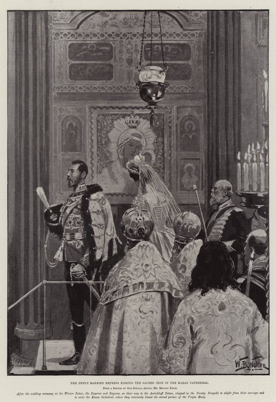 Ślub Mikołaja II, cara Rosji autorstwa William Barnes Wollen