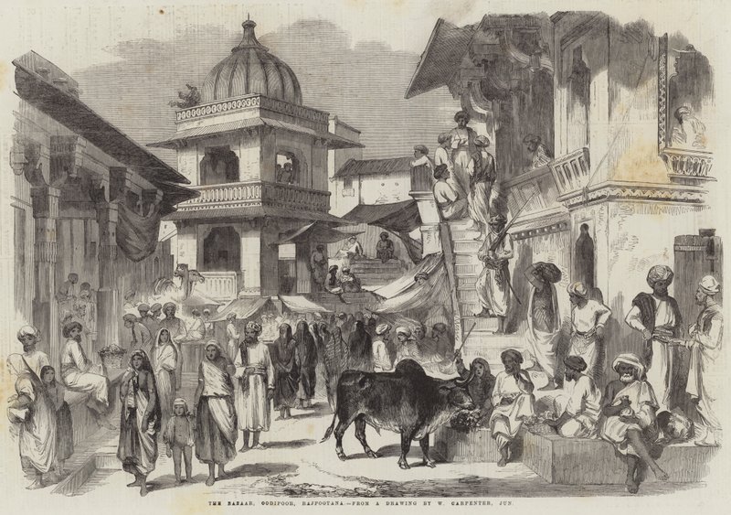 Bazar, Udaipur, Rajputana autorstwa William Carpenter