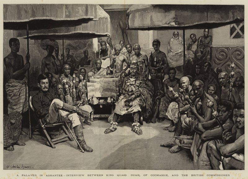 Palaver w Ashantee, Wywiad między królem Quaco Duah z Coomassie i brytyjskim komisarzem autorstwa William Christian Symons